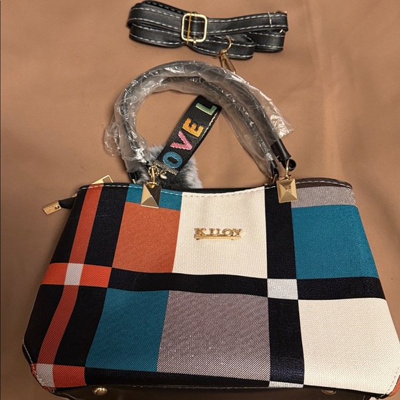 kuoy Handbags - Multicolor Geometric Satchel